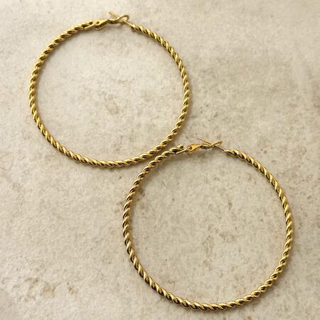 Orecchini a cerchio XL Yurie Placcato oro 14K