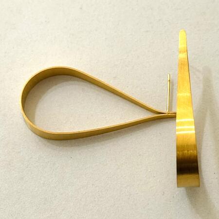 Orecchini a forma di goccia in oro spazzolato Placcato oro 14K