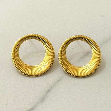 Orecchini  Klea a perno rotondi in acciaio inossidabile Placceto oro 14K