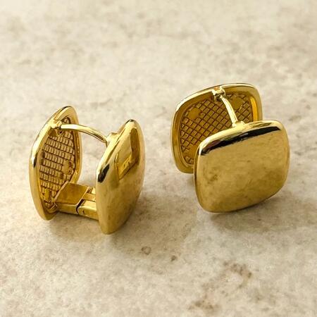 Orecchini in acciaio inossidabile a forma quadrata Placcato oro 14K