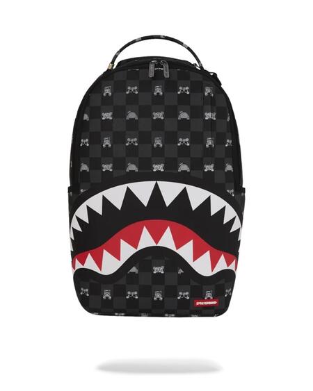 Sprayground Gray Peeking Character Check Backpack