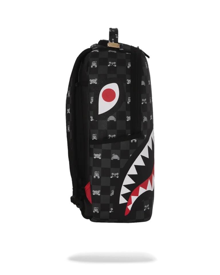 Sprayground Gray Peeking Character Check Backpack