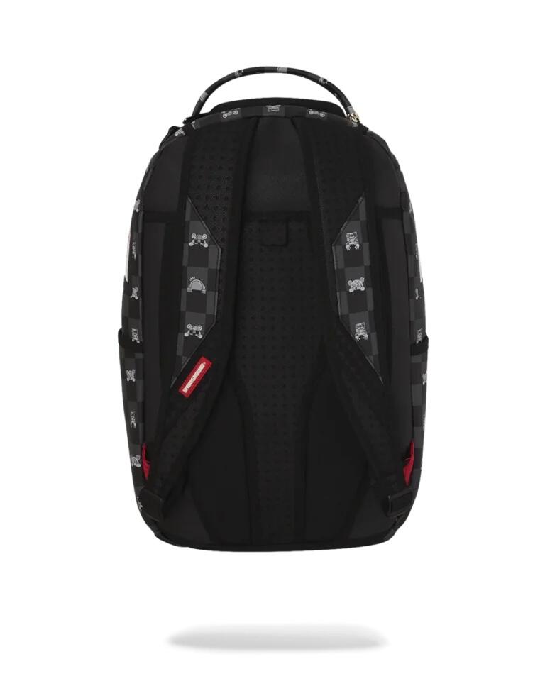 Sprayground Gray Peeking Character Check Backpack