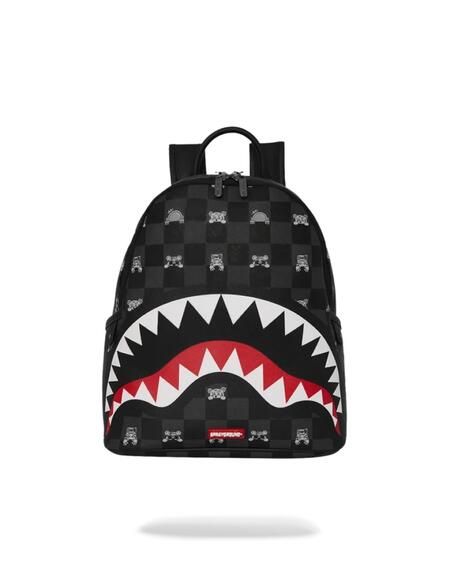 Sprayground Gray Peeking Character Check Savage Backpack