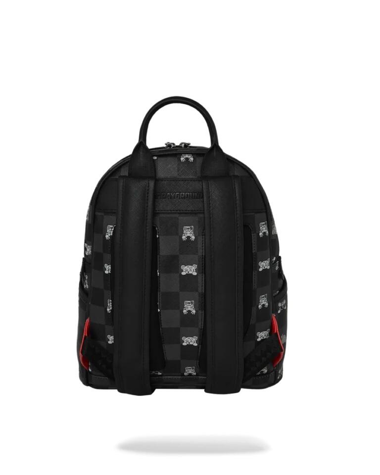 Sprayground Gray Peeking Character Check Savage Backpack