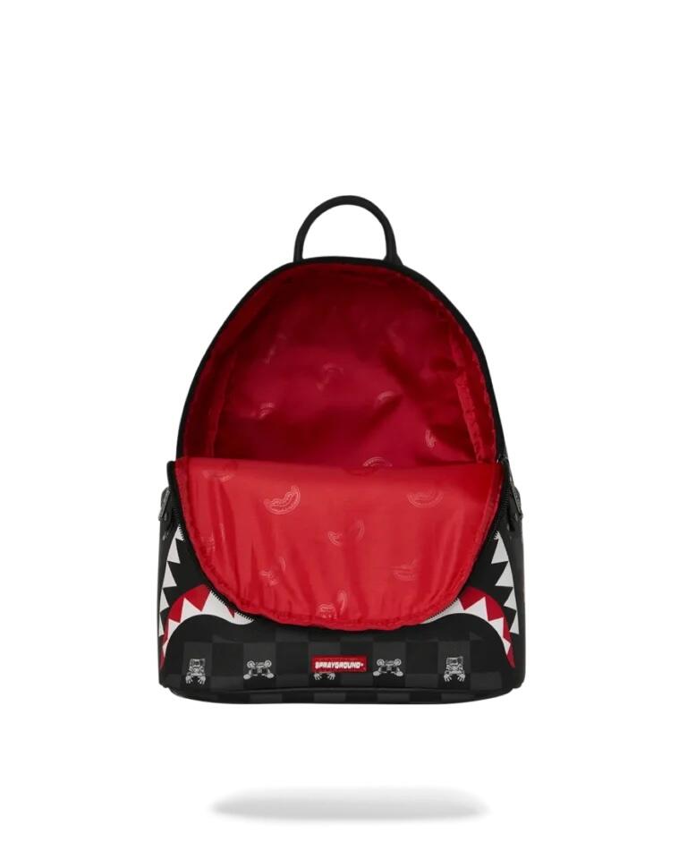 Sprayground Gray Peeking Character Check Savage Backpack