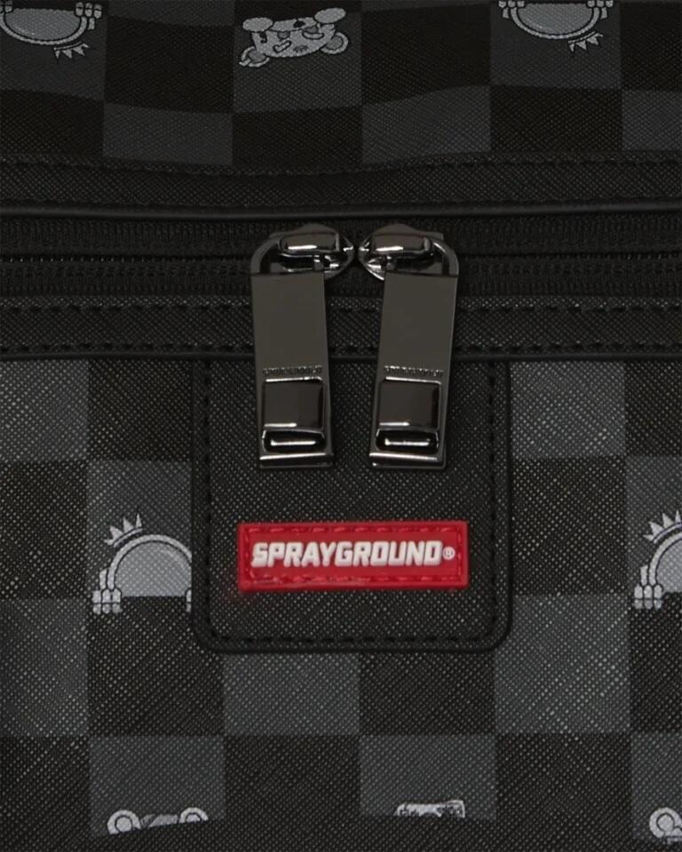 Sprayground Gray Peeking Character Check Duffle