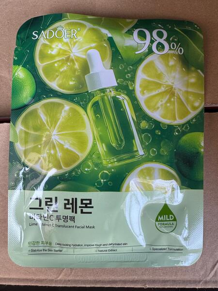 SADOER MASCHERA VISO COREANA LIME VITAMIN da 25 ML [Conf. da 10 pezzi]