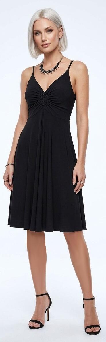 SOCIAL DANCE DRESS WITH CENTRAL ROOF STRASS LINKED TO CROSSROAD 4-0073