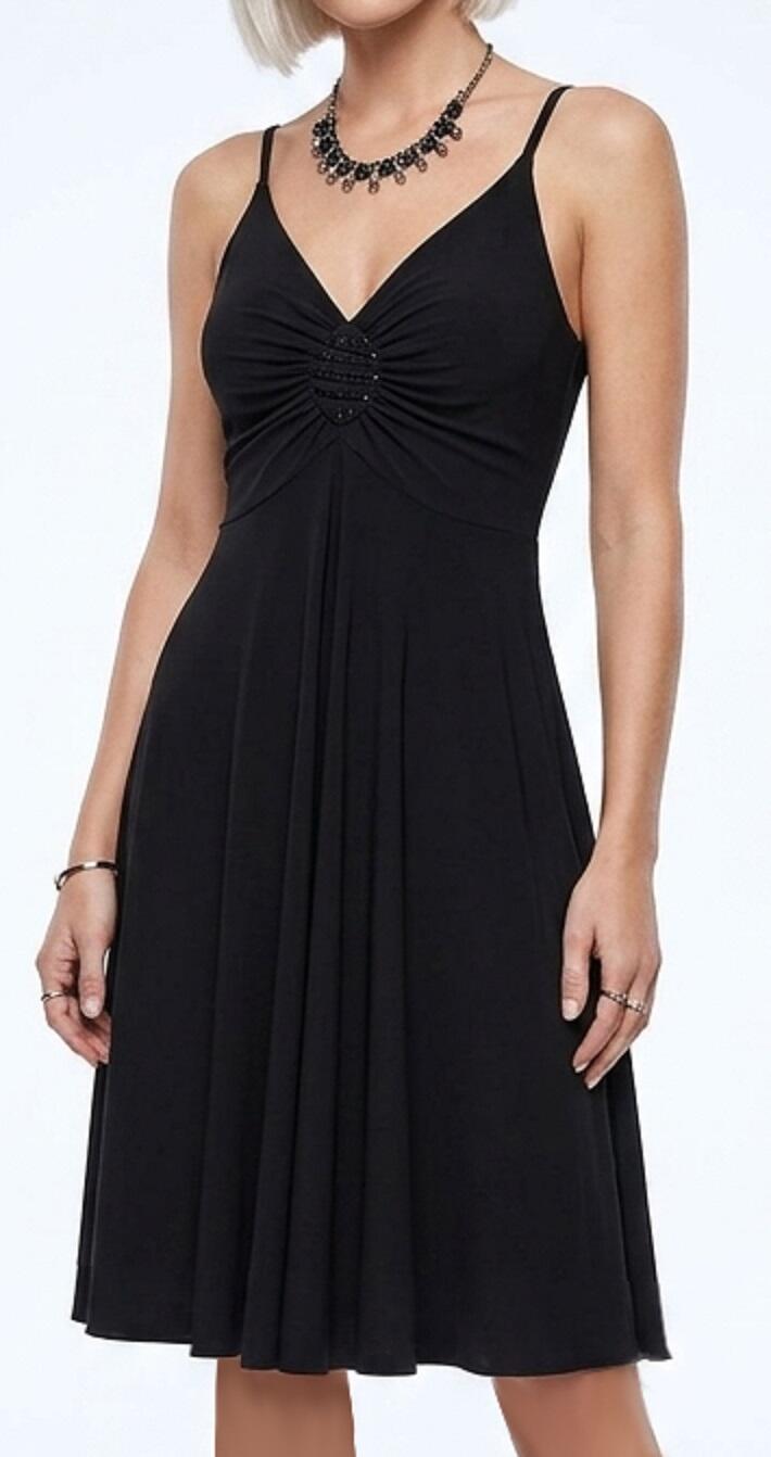 SOCIAL DANCE DRESS WITH CENTRAL ROOF STRASS LINKED TO CROSSROAD 4-0073