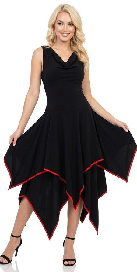 BACK-LACE-OUT DRESS AND FINAL SHEETS IN ELASTIC SWEATER WITH RED BORDINS 4-0104