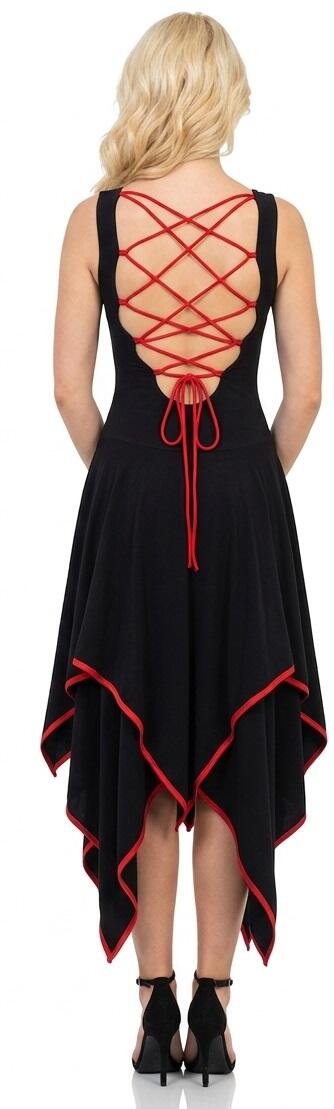 BACK-LACE-OUT DRESS AND FINAL SHEETS IN ELASTIC SWEATER WITH RED BORDINS 4-0104