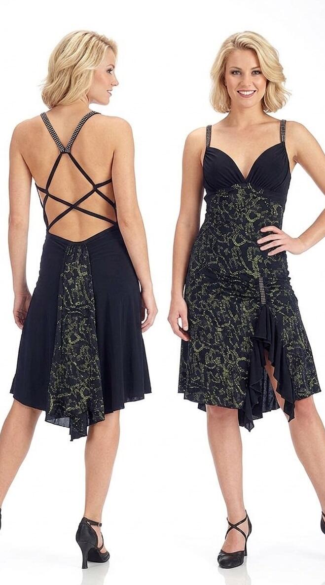 DRESS TO TANGO AND LATIN DANCE WITH BACK SUPER UNGLUED 4-0045E