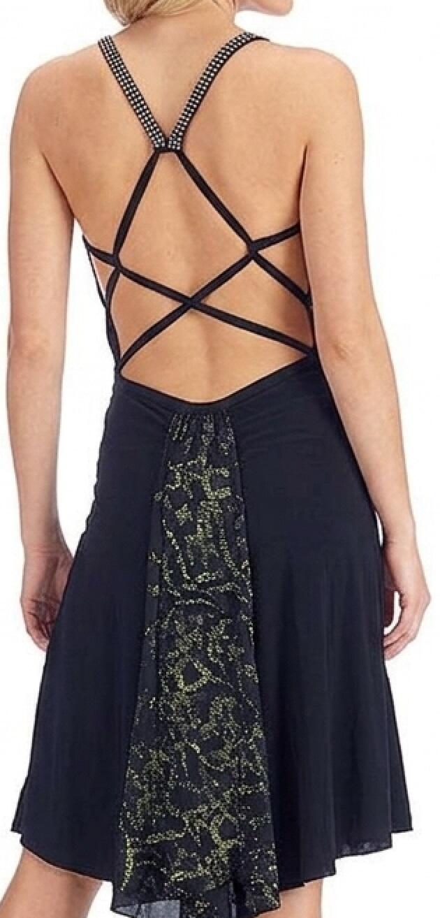 DRESS TO TANGO AND LATIN DANCE WITH BACK SUPER UNGLUED 4-0045E