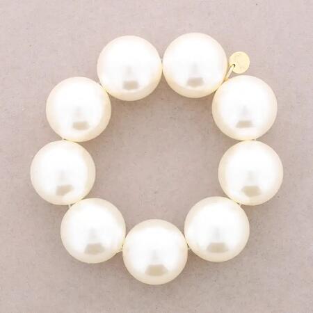 Bracciale Elastico Sfere 25mm Finitura Perla