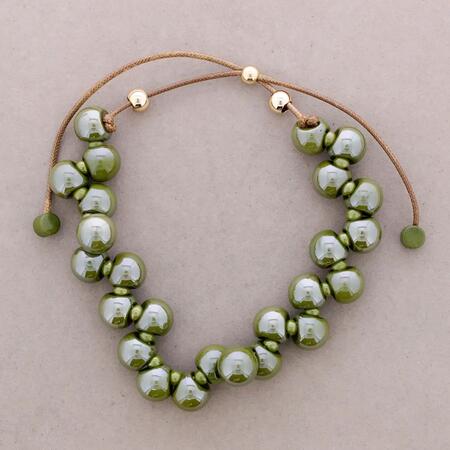 Collana Girocollo Macramè Sfere Resina