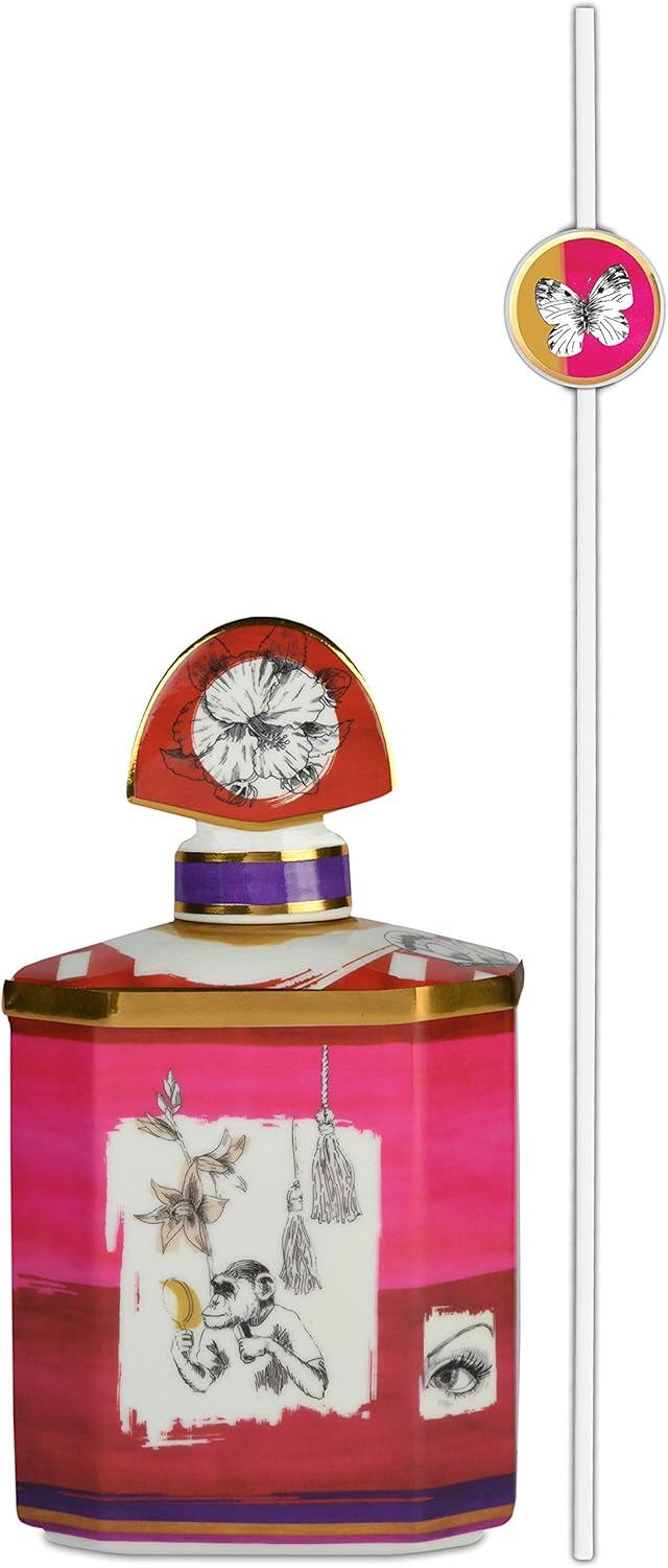 Baci Milano - Bottiglia FRAGRANZA in porcellana - 145 ml - JMINI.FLO01-7 x 3,7: H 17 cm