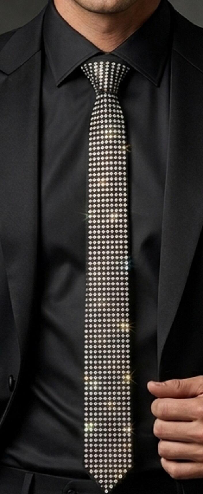 CRAVATTA IN STRASS DA ANNODARE UNISEX 11-0001