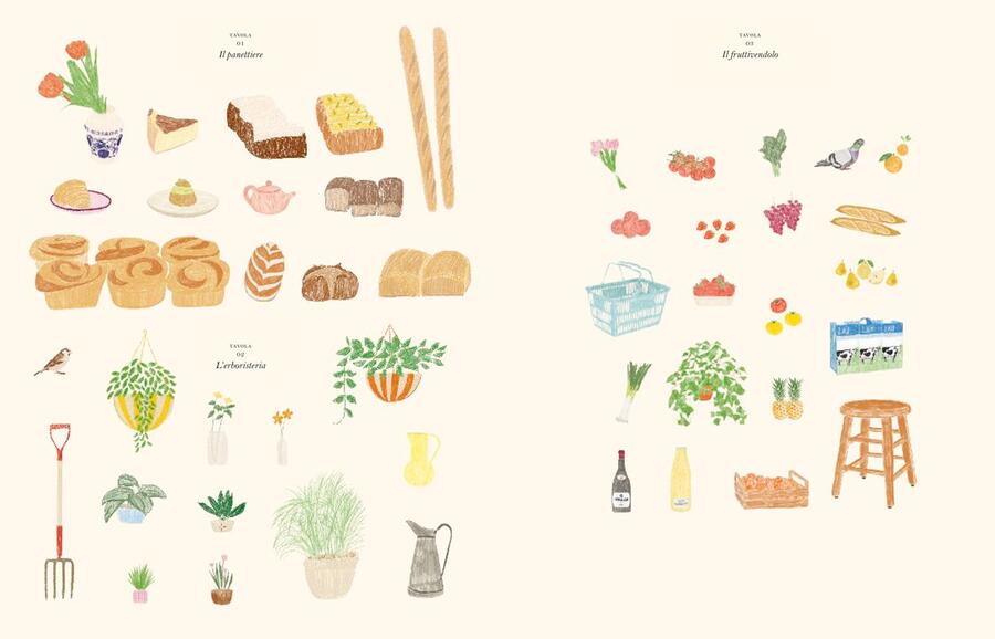 Il mercato. Adesivi e tavole da colorare