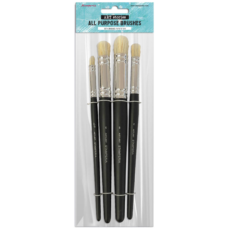 Set of 4 All purpose brushes size 6-8-2-2/0