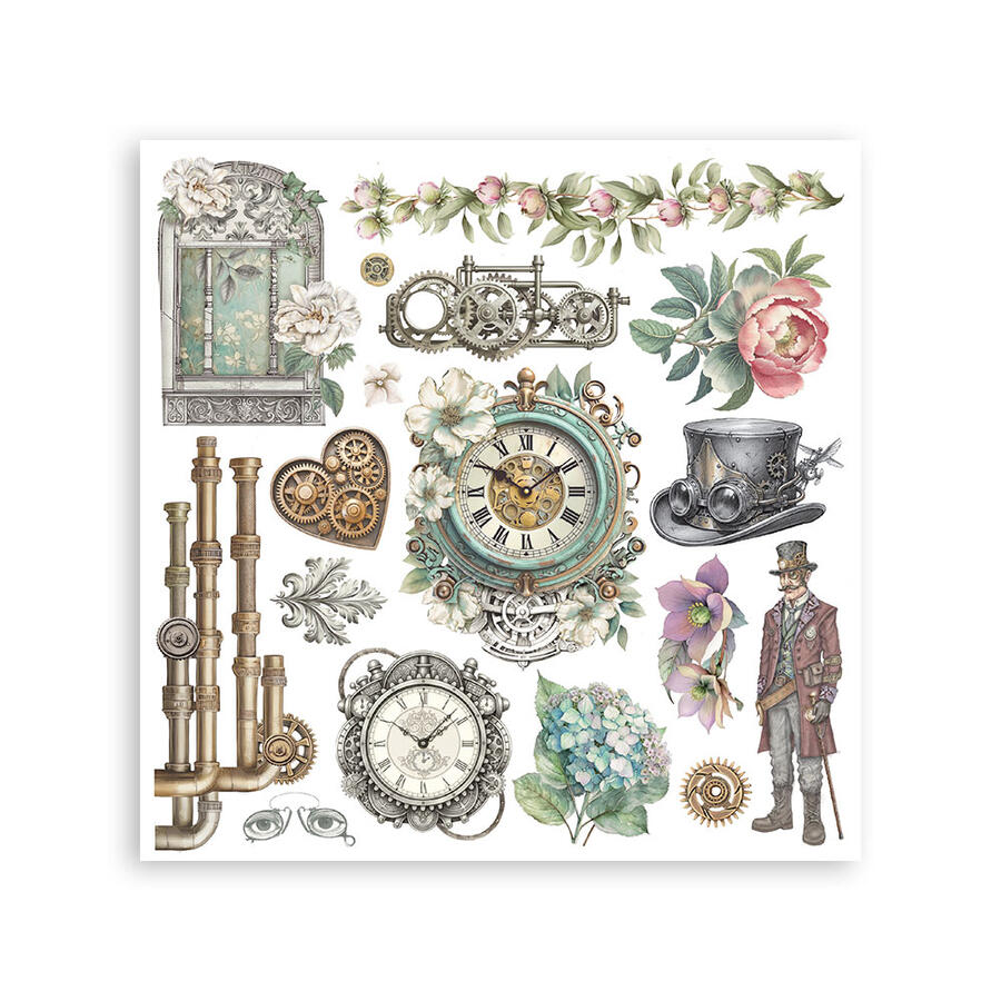 Rub on kit Gardens of Time 6 pagine