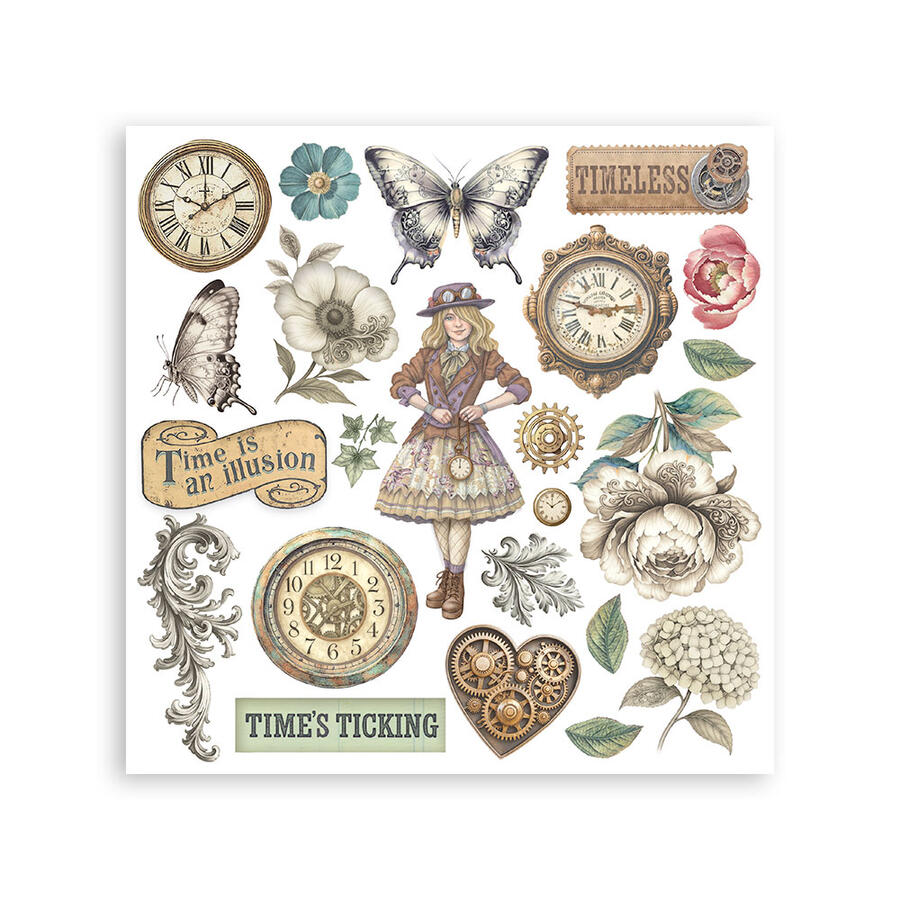 Rub on kit Gardens of Time 6 pagine