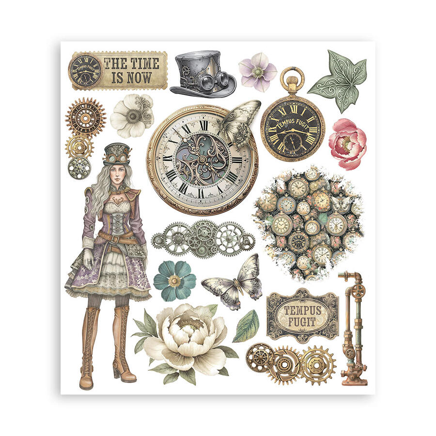 Rub on selection cm 20,5 x 23  Gardens of Time 6 pagine