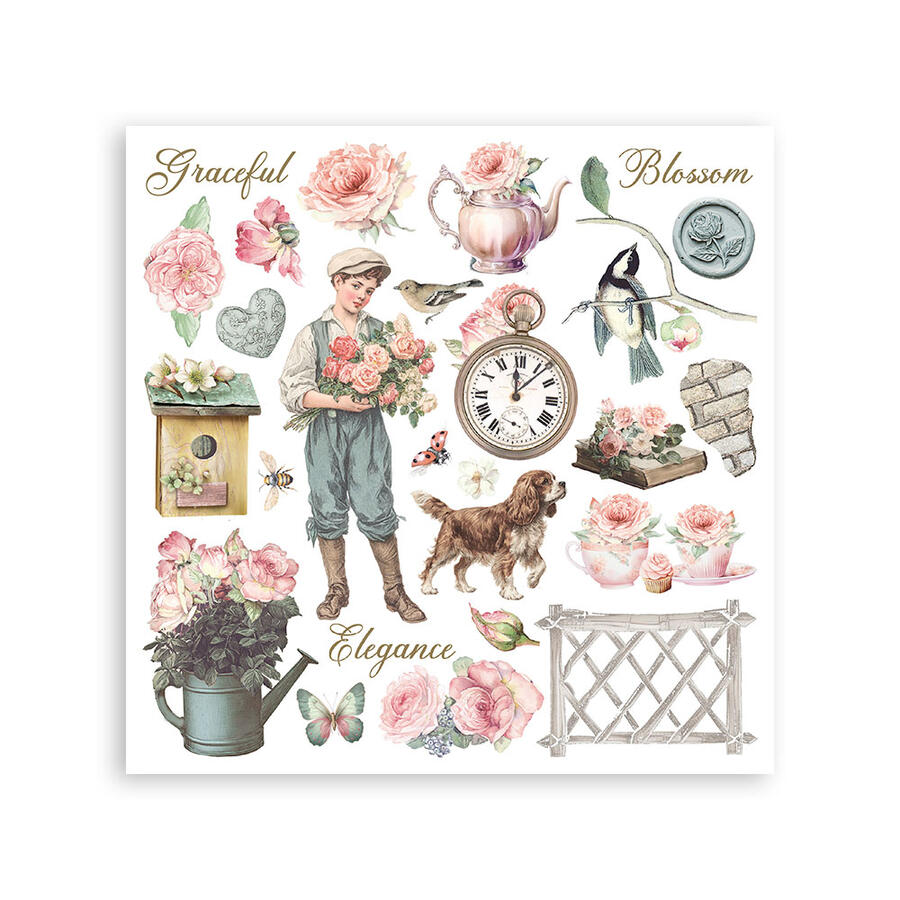 Rub on kit House of Roses 6 pagine