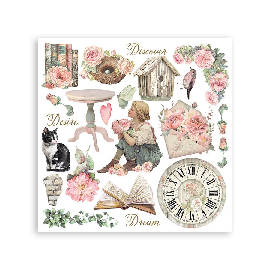 Rub on kit House of Roses 6 pagine