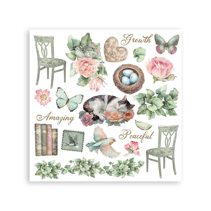 Rub on kit House of Roses 6 pagine