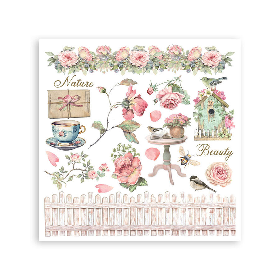 Rub on kit House of Roses 6 pagine