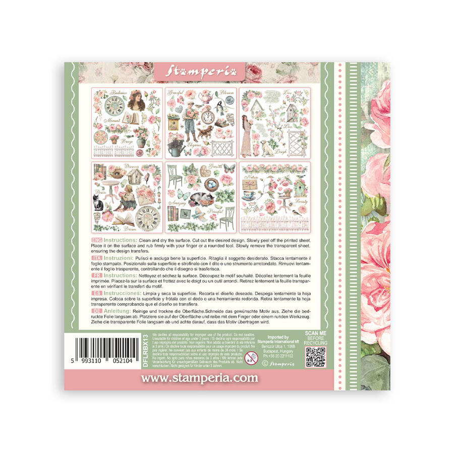 Rub on kit House of Roses 6 pagine