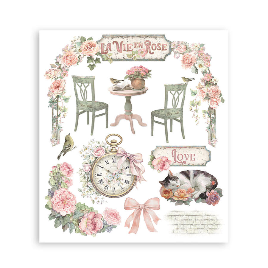 Rub on selection cm 20,5 x 23  House of Roses 6 pagine