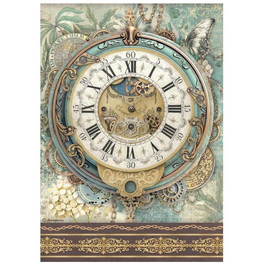 Carta di riso Fto A4 Gardens of Time - orologio grande