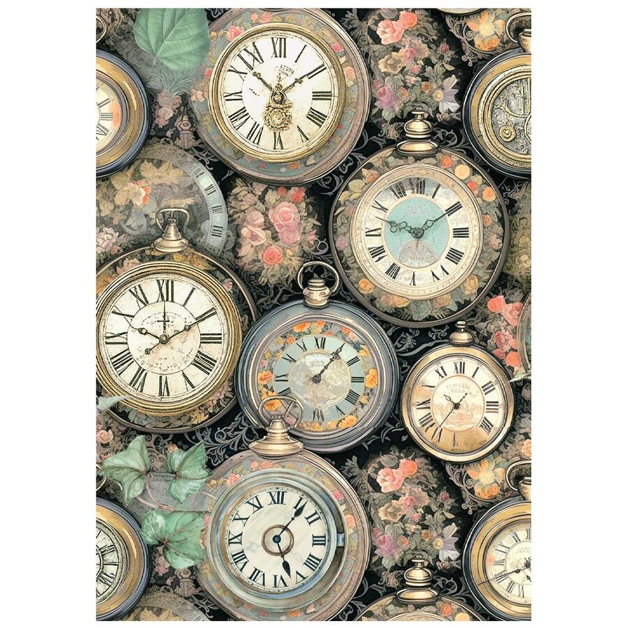 Selezione 8 Carta di riso Fto A6 Backgrounds Gardens of Time