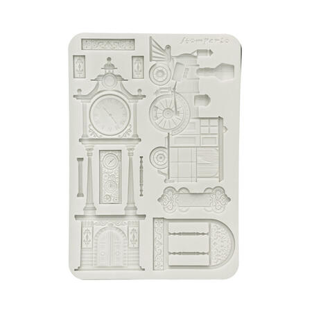 Stampo in silicone A5 Gardens of Time treno e pendolo