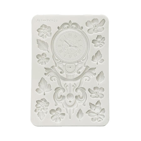 Stampo in silicone A5 Gardens of Time orologio e fiori