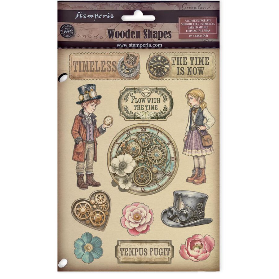 Wooden shape colorato fto A5 Gardens of Time