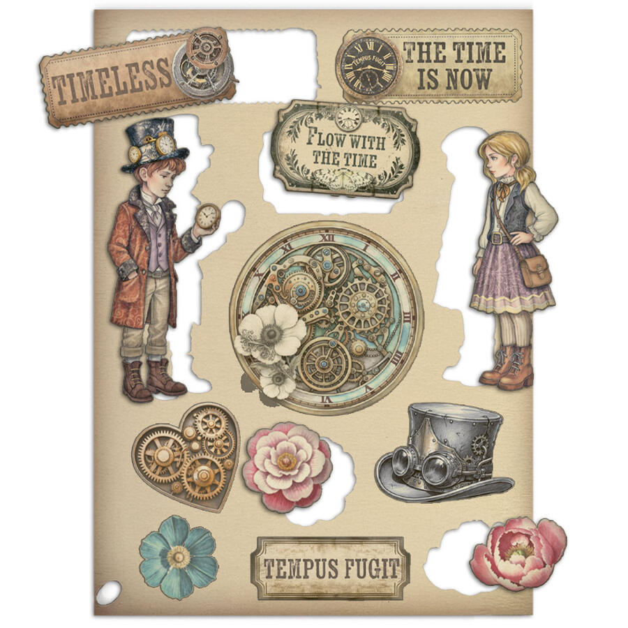 Wooden shape colorato fto A5 Gardens of Time