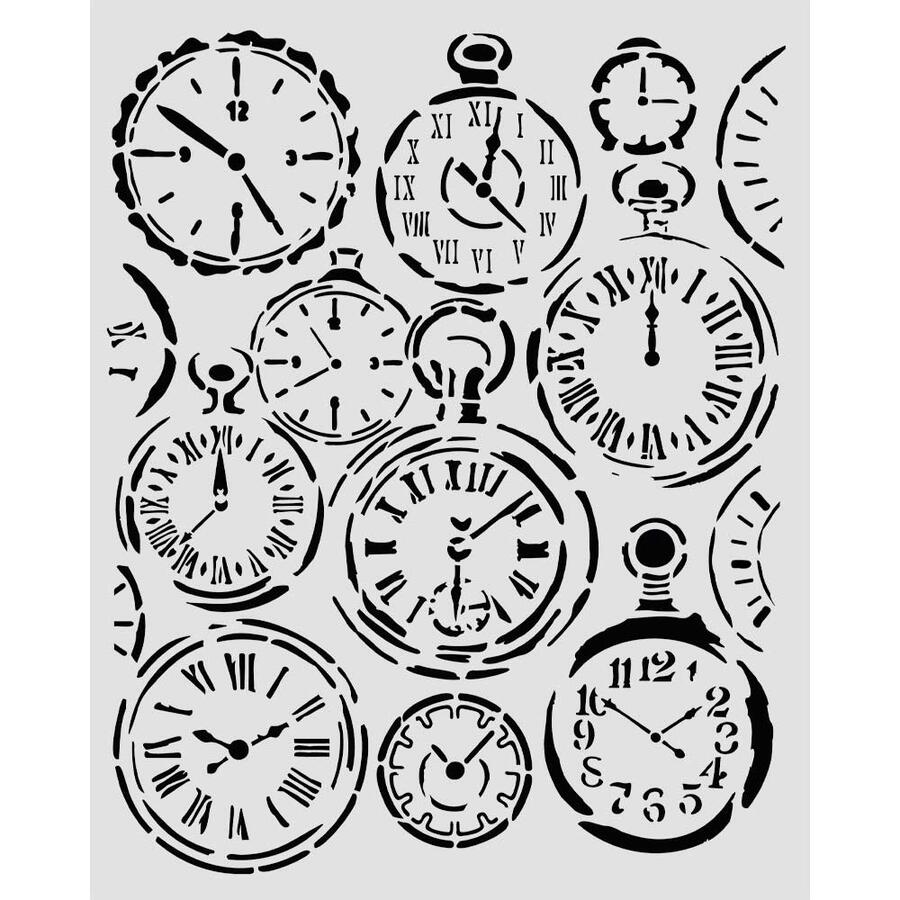 Stencil spesso 20 x 25 cm Gardens of Time orologi misti