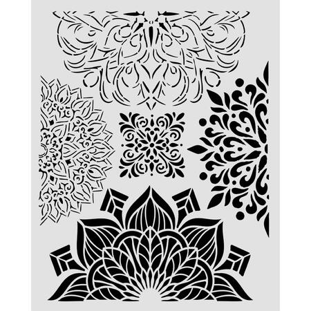 Stencil spesso 20 x 25 cm Gardens of Time mezzi fregi