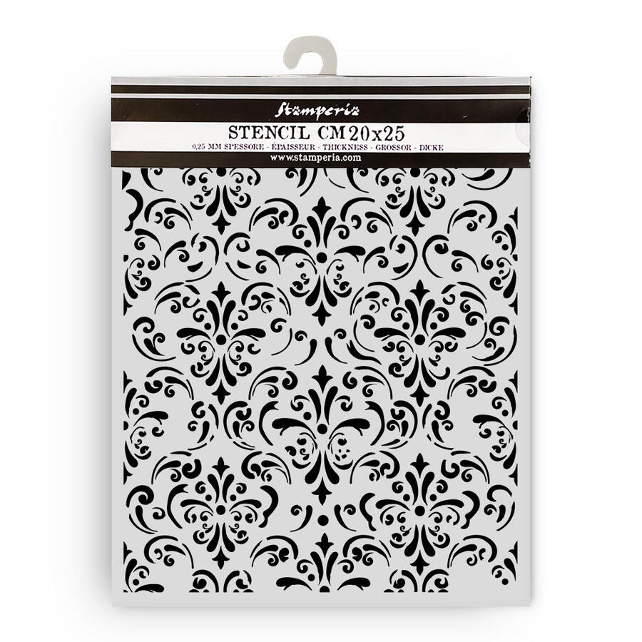 Stencil spesso 20 x 25 cm Gardens of Time tappezzeria