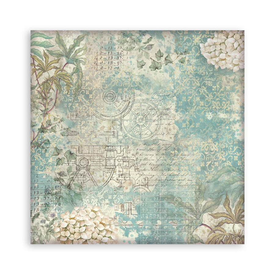 Blocco 10 fogli 30,5 x 30,5 Double Face Backgrounds Gardens of Time