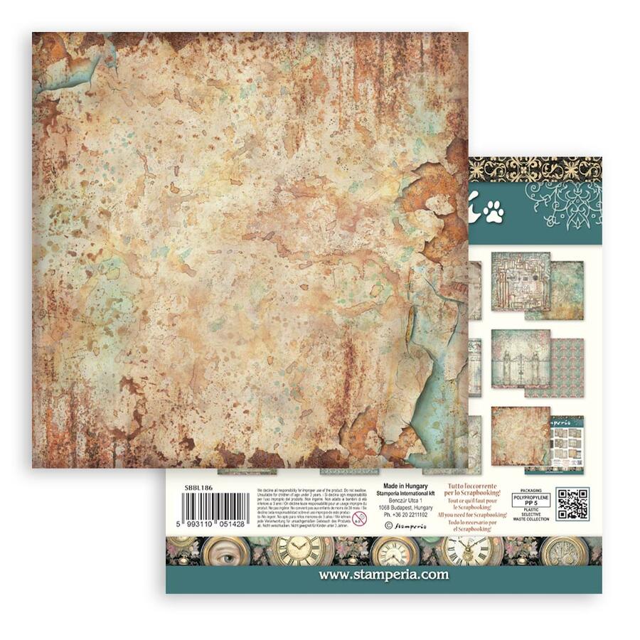 Blocco 10 fogli 30,5 x 30,5 Double Face Backgrounds Gardens of Time