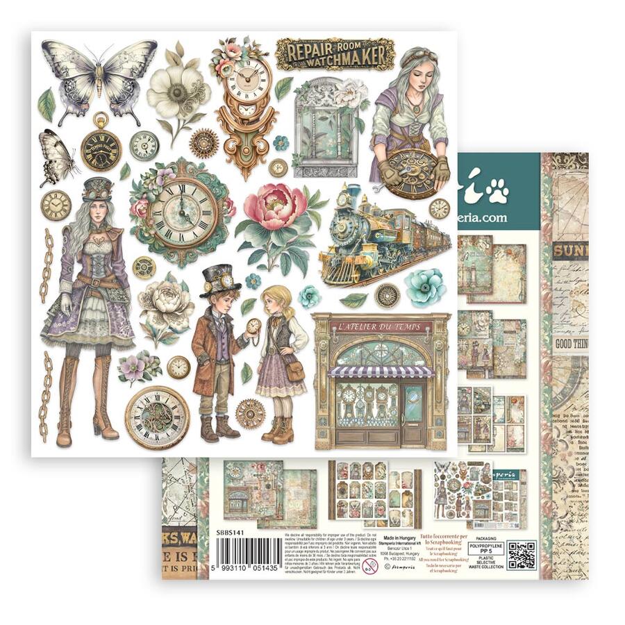 Blocco 10 fogli 20,3 x 20,3 Double Face Gardens of Time