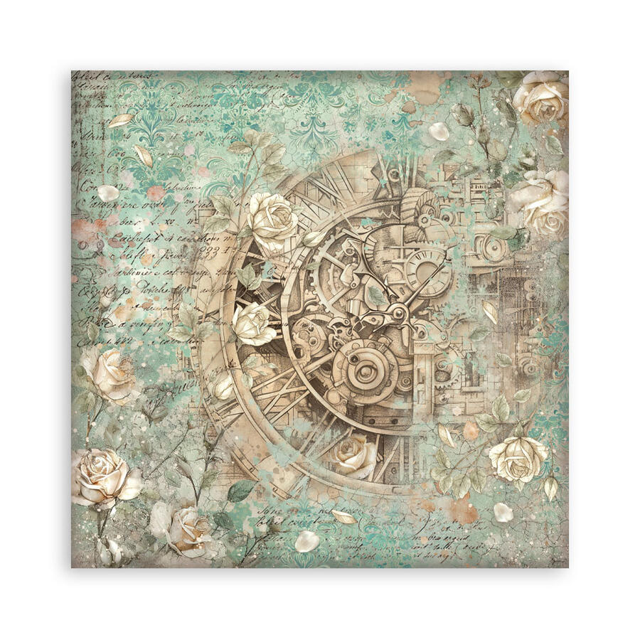 Blocco 10 fogli 20,3 x 20,3 Double Face Backgrounds Gardens of Time