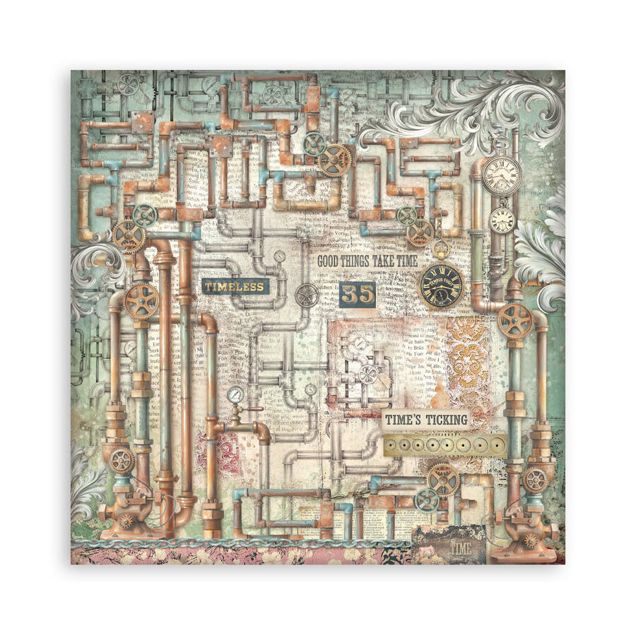 Blocco 10 fogli 20,3 x 20,3 Double Face Backgrounds Gardens of Time