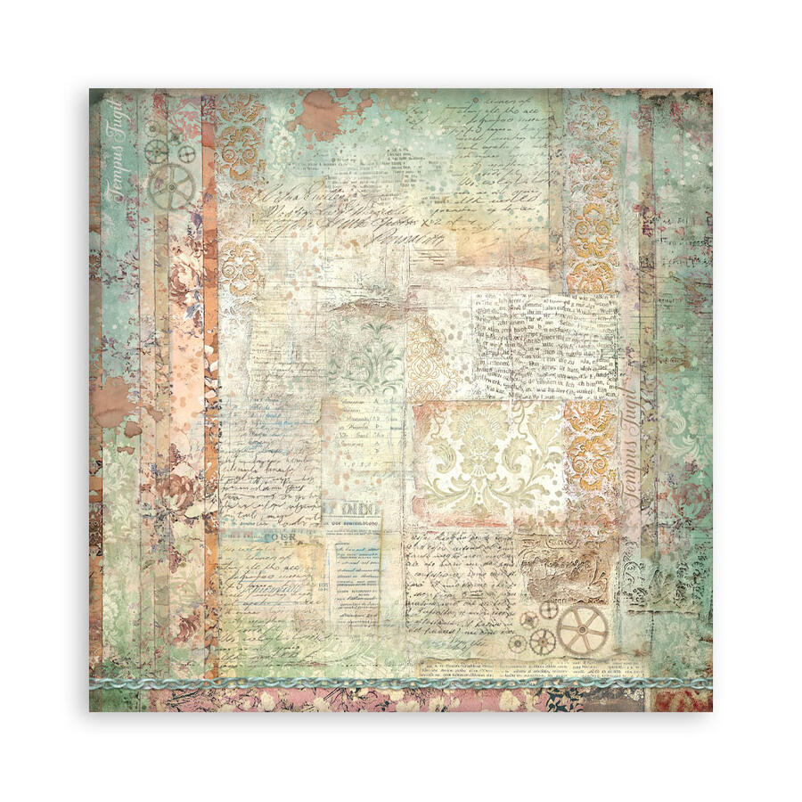 Blocco 10 fogli 20,3 x 20,3 Double Face Backgrounds Gardens of Time