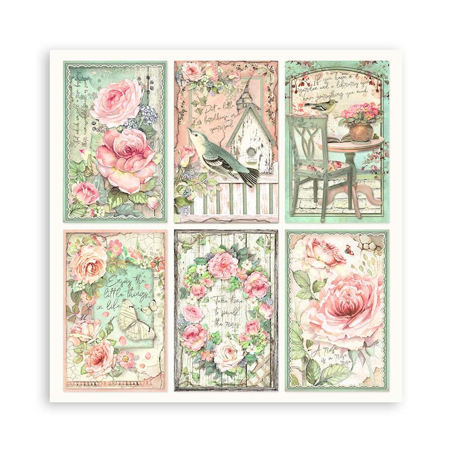 Blocco 22 fogli 20,3 x 20,3 Single Face House of Roses