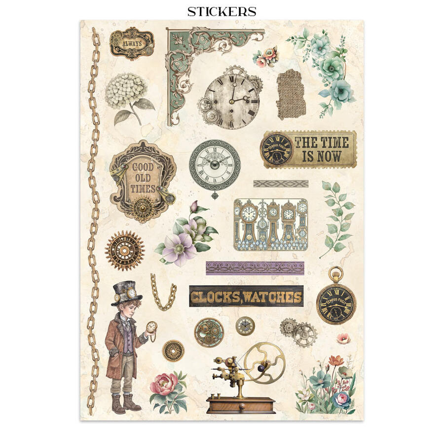 Junk Journal stickers, cut-outs, backgrounds Gardens of Time